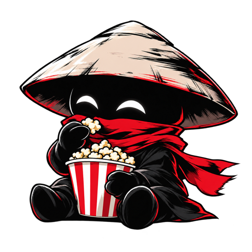 Otavue mascot enjoying anime with popcorn