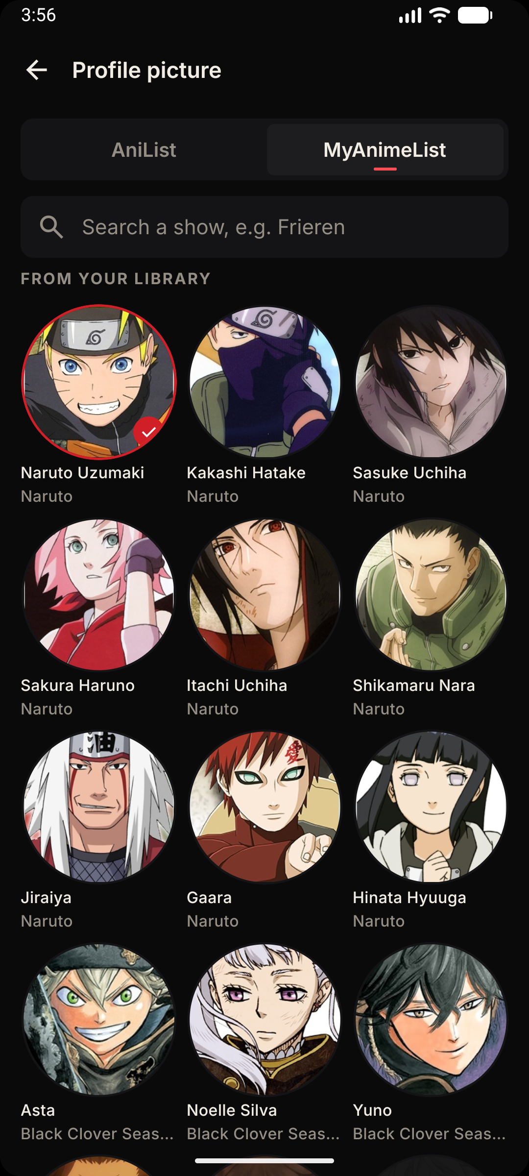 Avatar Selection