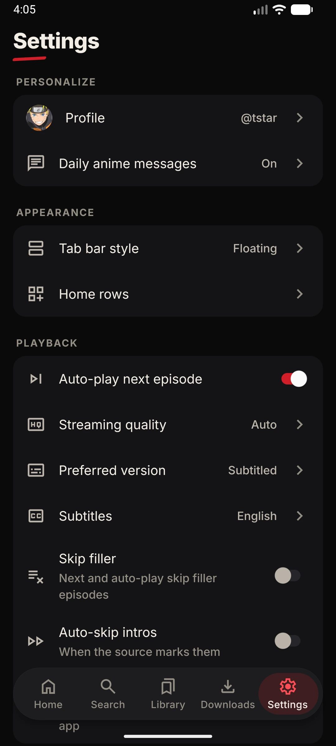 Settings